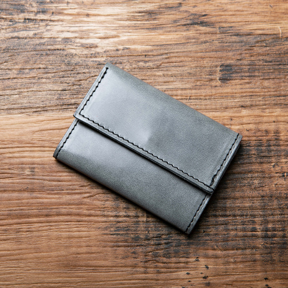 一個錢包多種功能！三折迷你錢包鑰匙包真皮最小栃木皮革黑色 JAW012 第1張的照片