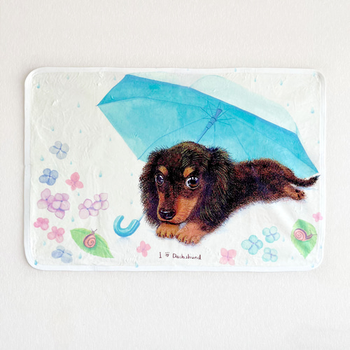 ダックスフンド】お名前入りブランケット（ひざ掛け）ラッピング対応