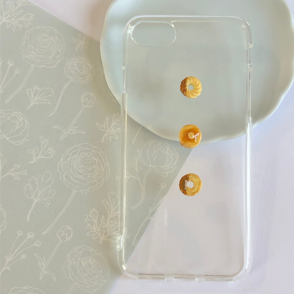 ドーナッツ と ホットケーキ の スマホケース【iPhone全機種対応】メープル はちみつ キャラメル フェイクスイーツ 7枚目の画像