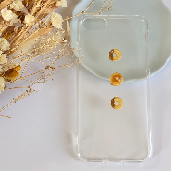 ドーナッツ と ホットケーキ の スマホケース【iPhone全機種対応】メープル はちみつ キャラメル フェイクスイーツ 2枚目の画像