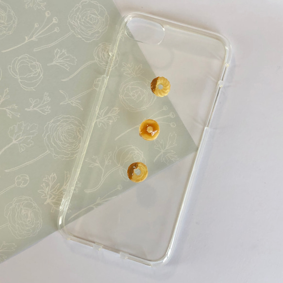 ドーナッツ と ホットケーキ の スマホケース【iPhone全機種対応】メープル はちみつ キャラメル フェイクスイーツ 6枚目の画像