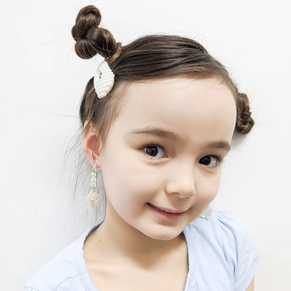 ♡HP01⌇アンティーク くまさん ヘアクリップ パールヘアクリップ キッズ レディース  くま 12枚目の画像