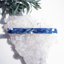 精美寶石髮夾，鑲有藍晶石和彩虹月光石 ~Micheline 第5張的照片