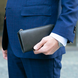 【限量特價】防刮皮革長拉鍊皮夾 TIDY 真皮商務皮夾 KUW005 第2張的照片