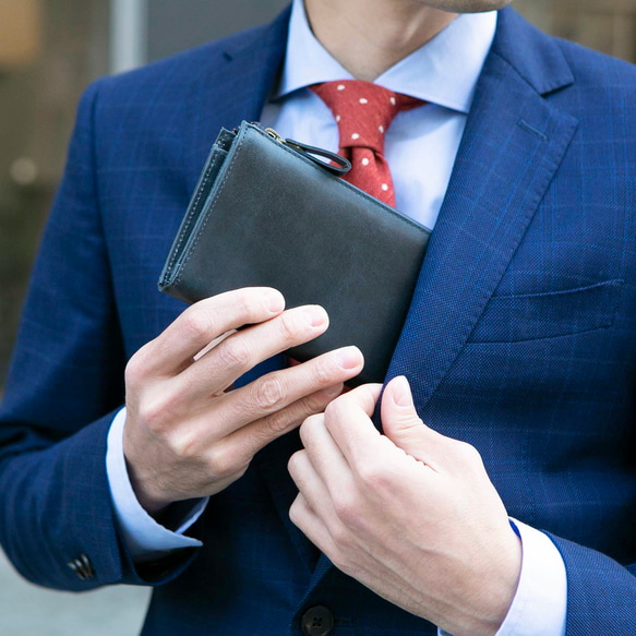 【限量特價】防刮皮革長拉鍊皮夾 TIDY 真皮商務皮夾 KUW005 第12張的照片