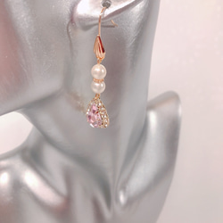pearl pink drop pierce(K18GF) 5枚目の画像