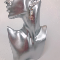 pearl pink drop pierce(K18GF) 10枚目の画像