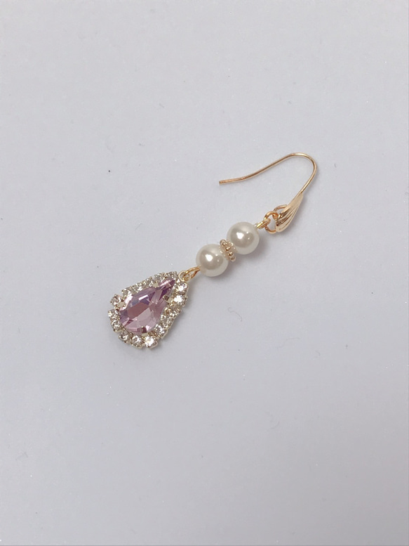 pearl pink drop pierce(K18GF) 7枚目の画像