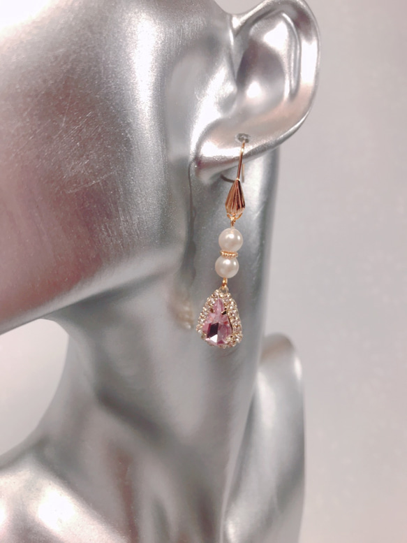 pearl pink drop pierce(K18GF) 13枚目の画像