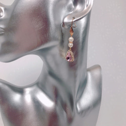 pearl pink drop pierce(K18GF) 9枚目の画像