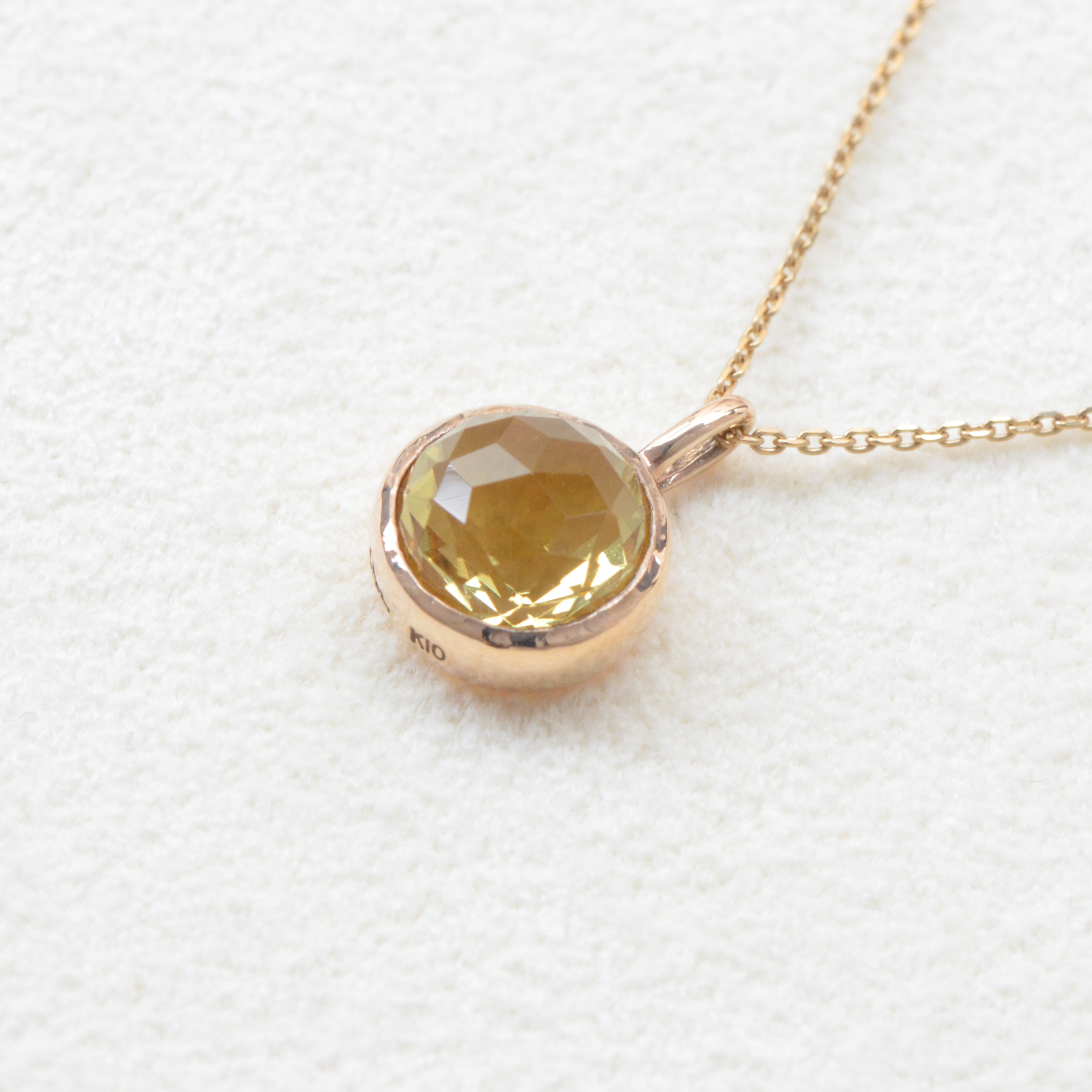 イエローベリルのふくりんネックレス｜8mm｜K10YG｜SNN-028YB