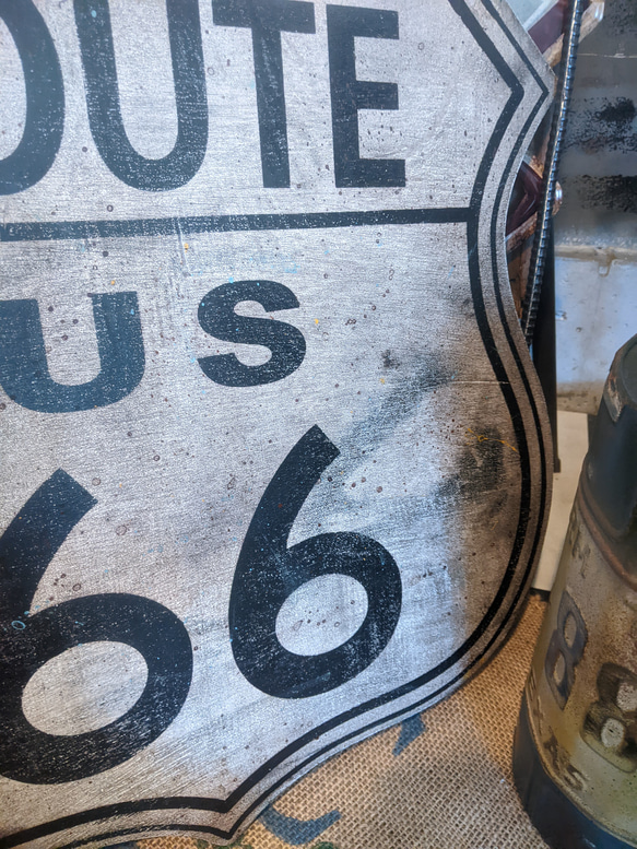 アメリカンガレージ  ウッドサイン ROUTE66  ルート66 木製看板  #ガレージ雑貨  #アメリカン雑貨 6枚目の画像