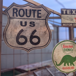 アメリカンガレージ  ウッドサイン ROUTE66  ルート66 木製看板  #ガレージ雑貨  #アメリカン雑貨 1枚目の画像