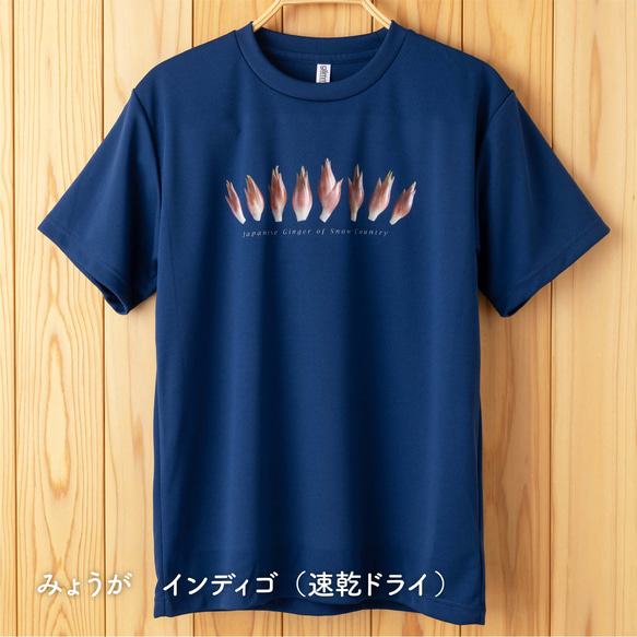 ［着る山菜］みょうがTシャツ（インディゴ） 9枚目の画像