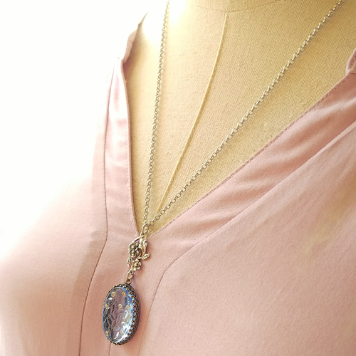 ヴィンテージ 7粒 Rhinestone/ Leaf (ライトサファイア ヴィンテージ 7粒 Rhinestone/ Leaf (ライトサファイア