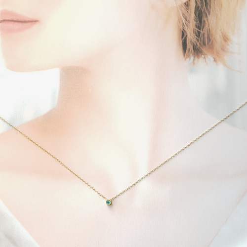 DEEP♡ Kネックレス 景聖 KEISEI 希少レア 40％OFF 奇跡の輝き 小さなベゼルネックレスセット 3mm 14Kgf