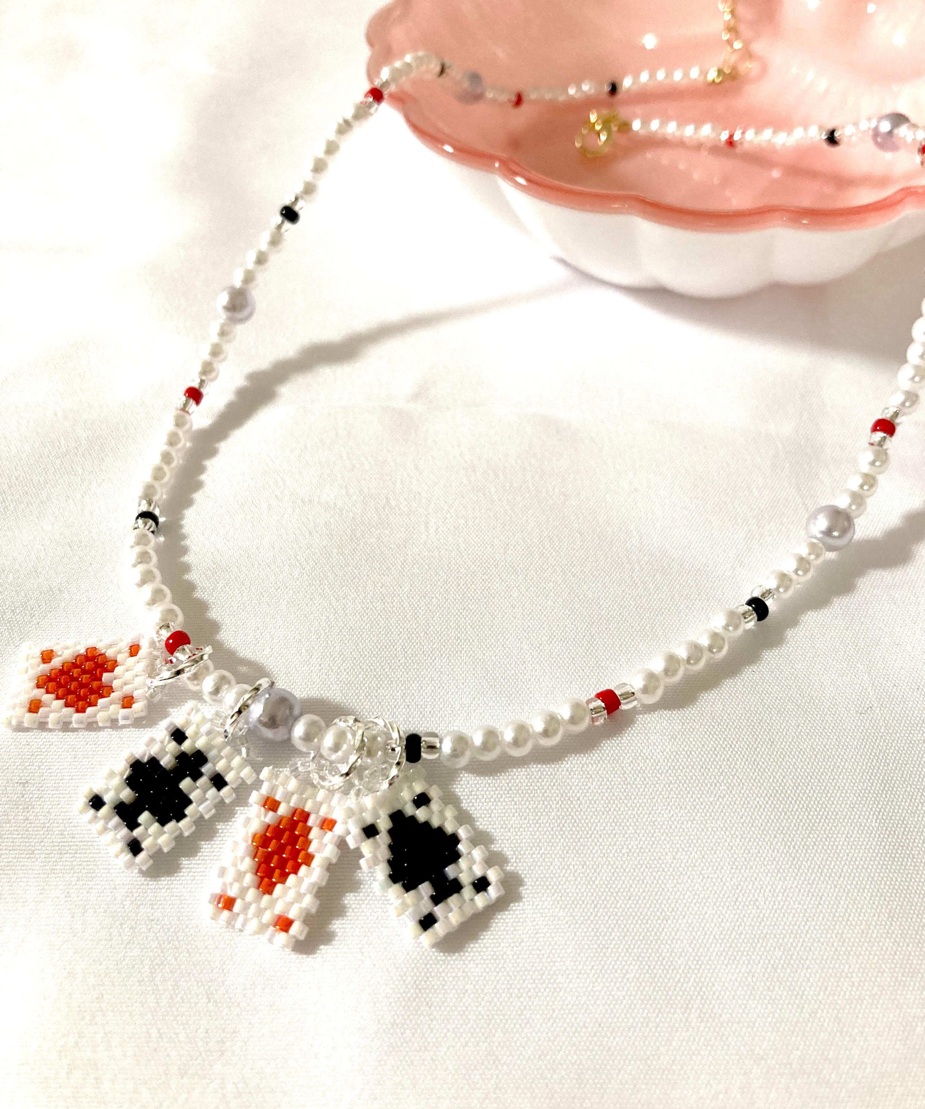 似顔絵オーダー作品・ビーズネックレス ※ 京花 ※