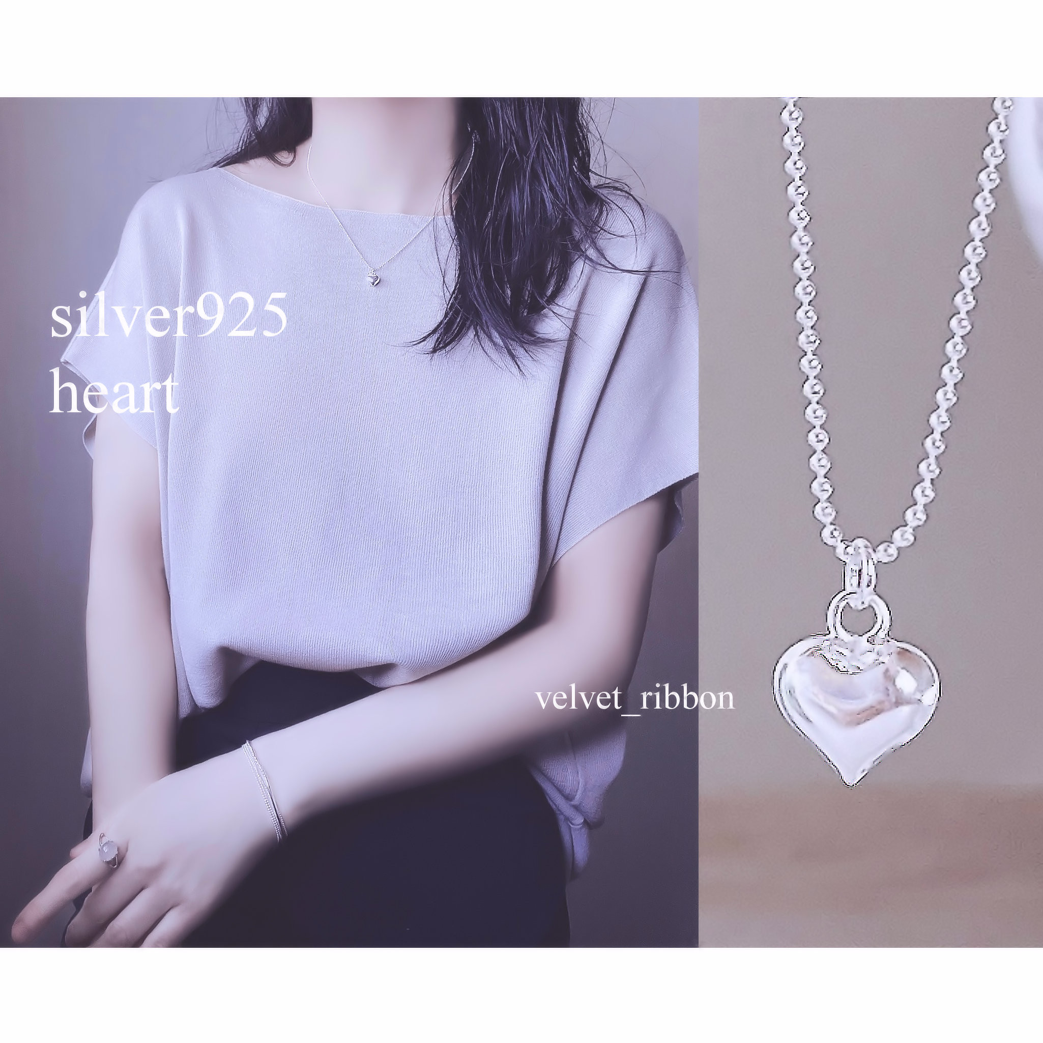 ブランド購入サイト silver925 ハート ボールチェーン ネックレス ＊新作 アクセサリー