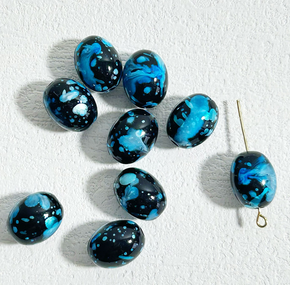 11x14mm/10個/縦穴】楕円形 ビーズ パーツ ハンドメイド 材料 DIY