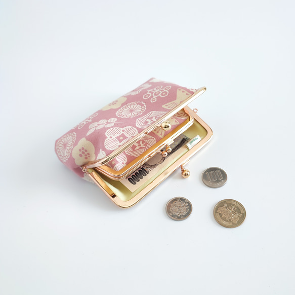 arinko 親子がま口お財布 お札が二つ折りで入る♪親子がま口のお財布（北欧花柄ピンク） その他