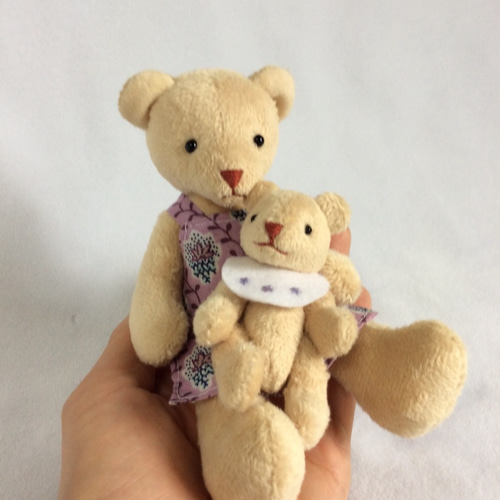 春のくまさん お母さんとあかちゃん【受注製作】 ぬいぐるみ