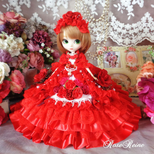 ベルサイユの薔薇 ローズレッドの魅惑 アンティークフリルドールドレス