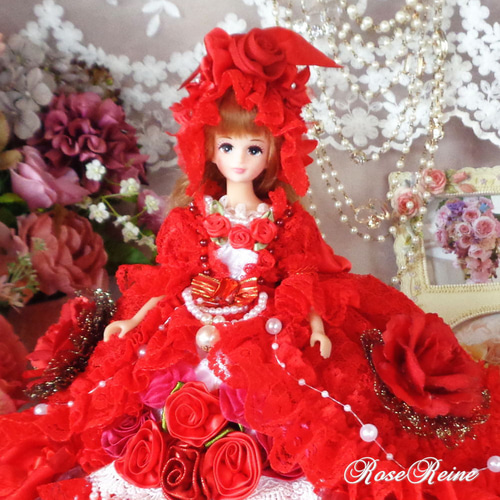 ベルサイユの薔薇 ローズレッドの魅惑 アンティークフリルドールドレス