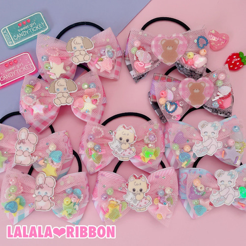 T-85】チュールヘアゴムゆめかわヘアゴムキッズヘアゴム