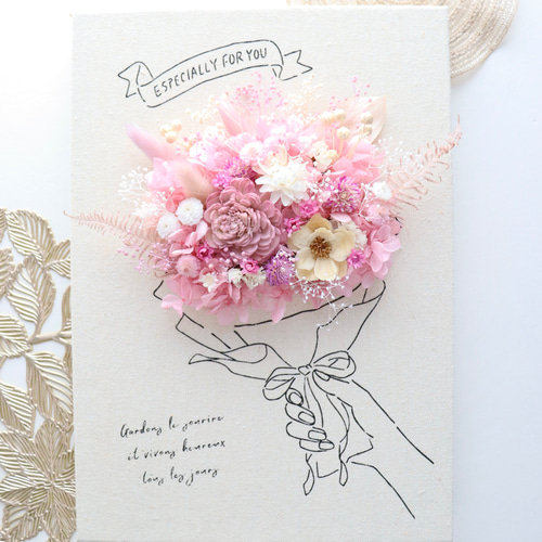 受注製作》ドライフラワー プリザーブドフラワー キャンバス フラワー