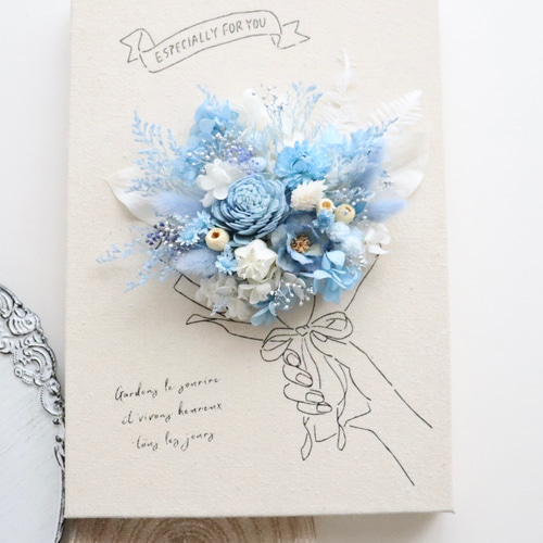 受注製作》ドライフラワー プリザーブドフラワー キャンバス フラワー