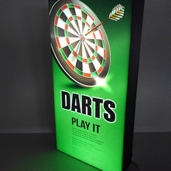 【Lサイズ】ダーツ BAR ゲーム DARTS プレイヤー サイン ランプ 看板 置物 雑貨 ライトBOX 電飾看板 2枚目の画像