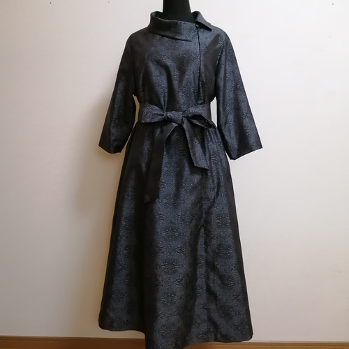 SOLD 着物リメイク ワンピース 大島紬 ワンピース さらあお 通販 SOLD 着物リメイク ワンピース 大島紬 ワンピース さらあお 通販