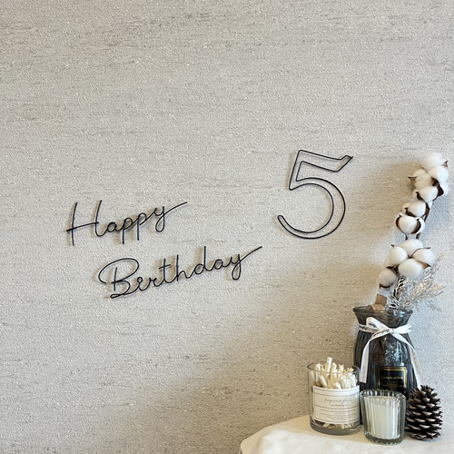 立体数字 ワイヤークラフト 誕生日 飾り 数字 年齢 シンプル レター