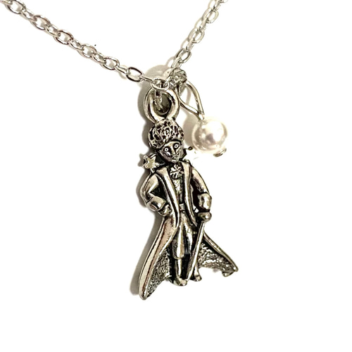 星の王子さま Little Prince の ネックレス】シルバーカラー 星の王子