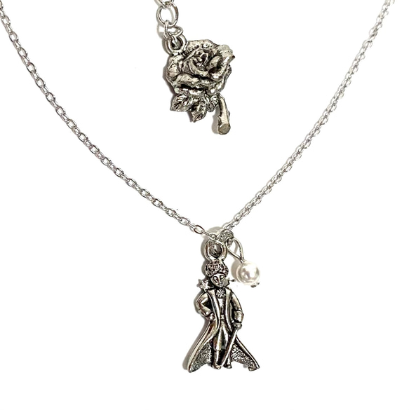 星の王子さま Little Prince の ネックレス】シルバーカラー 星の王子