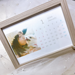 2L 卓上 開始月が選べる 光沢紙 【I】 写真入り2024年カレンダー カレンダー 子供 ペット プレゼント 8枚目の画像
