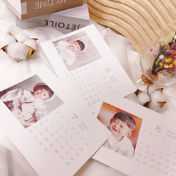 2L 卓上 開始月が選べる 光沢紙 【I】 写真入り2024年カレンダー カレンダー 子供 ペット プレゼント 12枚目の画像