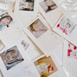 2L 卓上 開始月が選べる 光沢紙 【I】 写真入り2024年カレンダー カレンダー 子供 ペット プレゼント 2枚目の画像