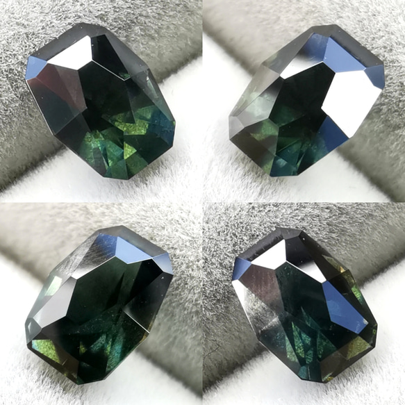 ★希少 レア 天然石★ 天然グリーンサファイア（日独ソ付）0.68ct/21nov30i 3枚目の画像