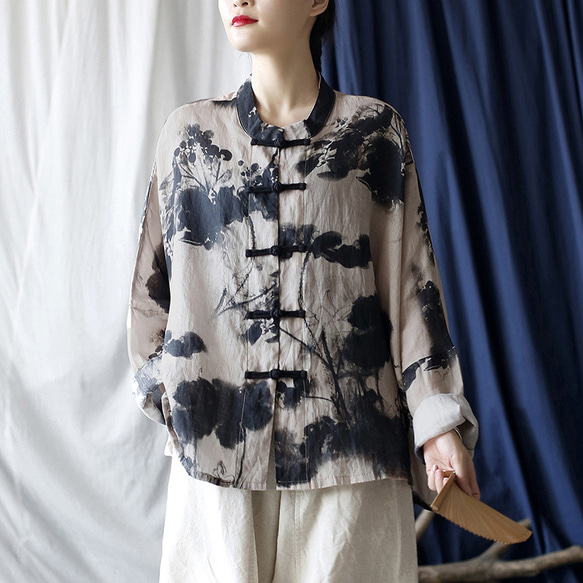 ゆったりとした麻上布のトップス ・芭蕉布等 and myera and myera 布はくの長袖Tトップス