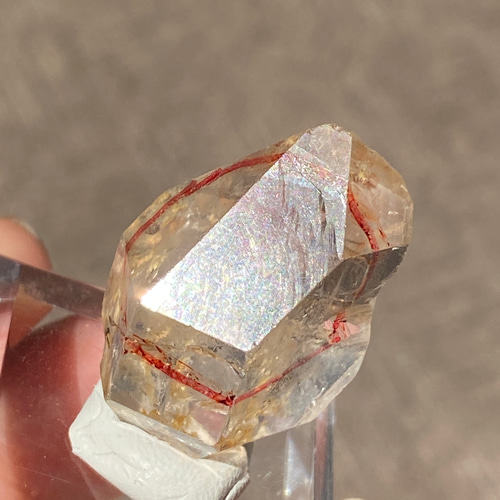 水入り・UVリアクト♢NY ハーキマークォーツ 鉱物標本 02 原石 天然石