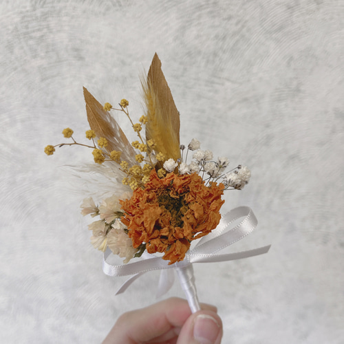 ブーケ&ブートニア ドライフラワーブーケ＆ブートニア【No.98】 ブーケ