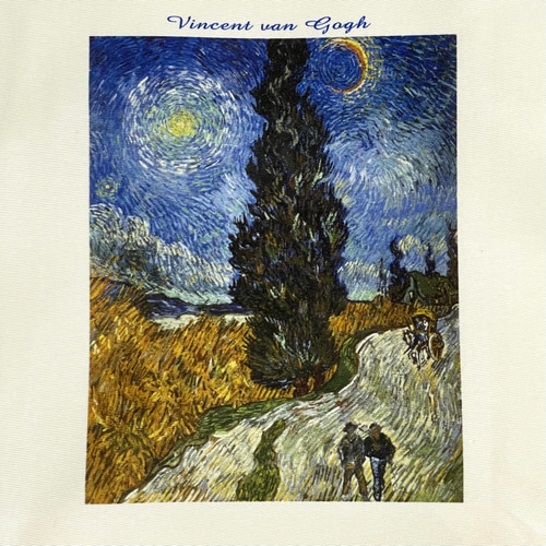 ゴッホ 糸杉と星の見える道（夜のプロヴァンスの田舎道）ポリ