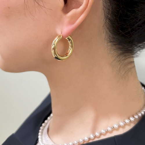 【CaitlynMinimalist】上品！パヴェリンクフープピアス★ CaitlynMinimalist】上品！パヴェリンクフープピアス☆金銀