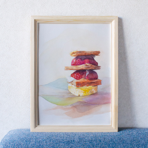 ケーキ 水彩画 手描き watercolor】-cake-・ω・いちごのケーキ【水彩】 - YouTube