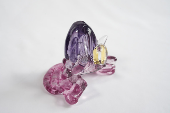 ガラスの兜(金箔)/五月人形/深紫×菖蒲色 5枚目の画像