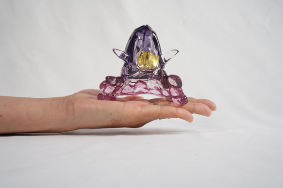 ガラスの兜(金箔)/五月人形/深紫×菖蒲色 7枚目の画像