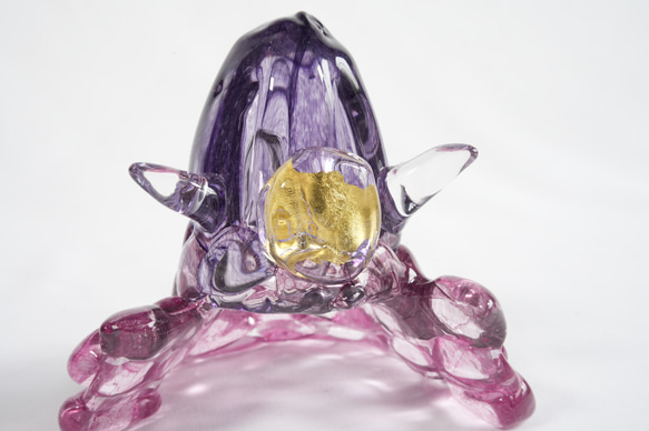ガラスの兜(金箔)/五月人形/深紫×菖蒲色 6枚目の画像