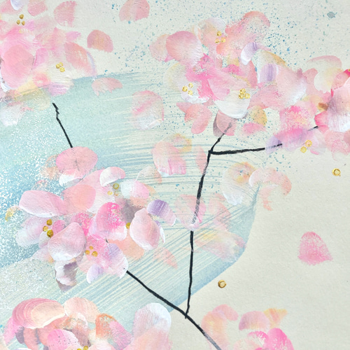 桜 ーb 【原画 /A4】 2023インテリアアート 絵画 タペストリー・壁掛け