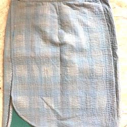 A フリーサイズ！ラリーキルト　ラップスカート⭐︎刺し子 グドゥリー 巻きスカート 1枚目の画像